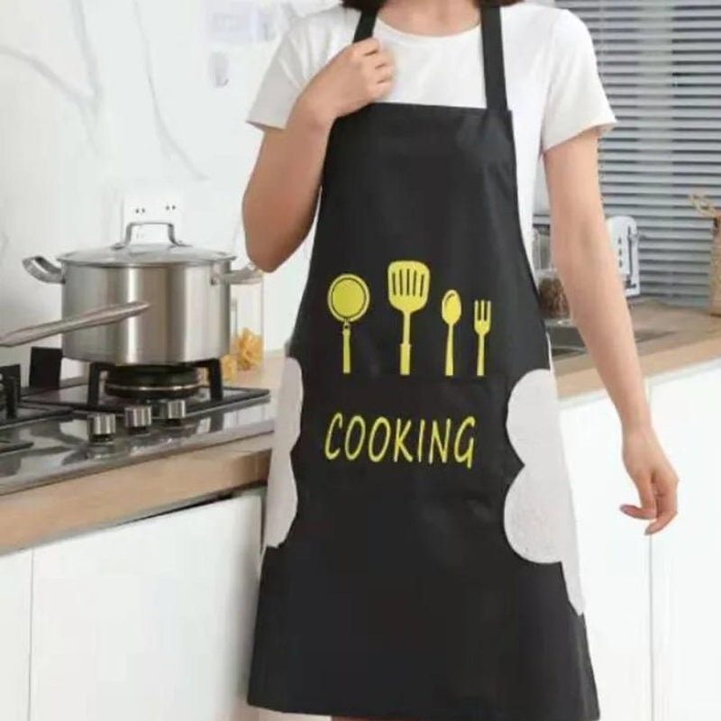 Unisex Waterproof Oil Resistant Cooking Apron with Pockets Tool - Cupindy