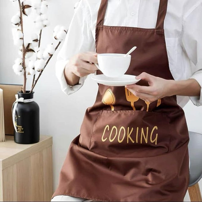 Unisex Waterproof Oil Resistant Cooking Apron with Pockets Tool - Cupindy