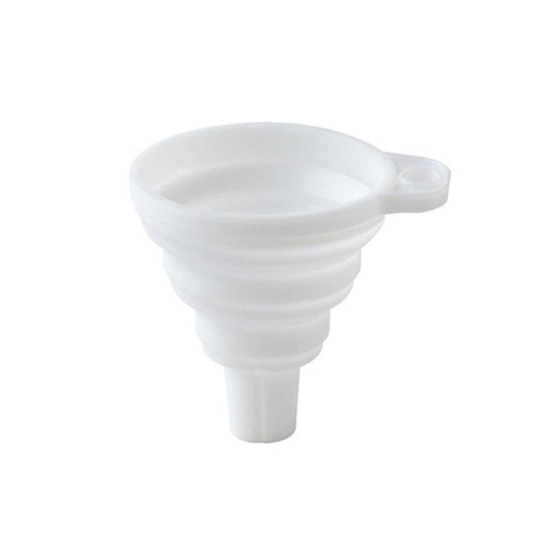 Universal Small Silicone Liquid Funnel Foldable - White - Cupindy