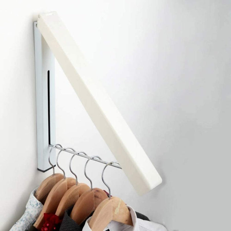 Wall Mountable Hidden Type Plastic Clothes Hanger Drying Rack Stand - Cupindy