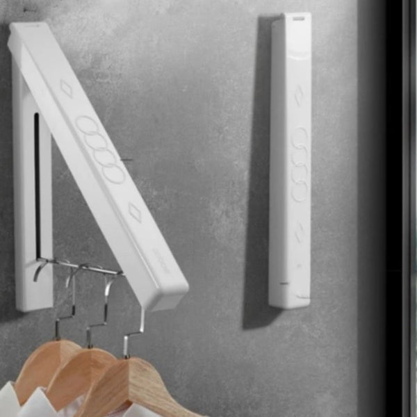 Wall Mountable Hidden Type Plastic Clothes Hanger Drying Rack Stand - Cupindy