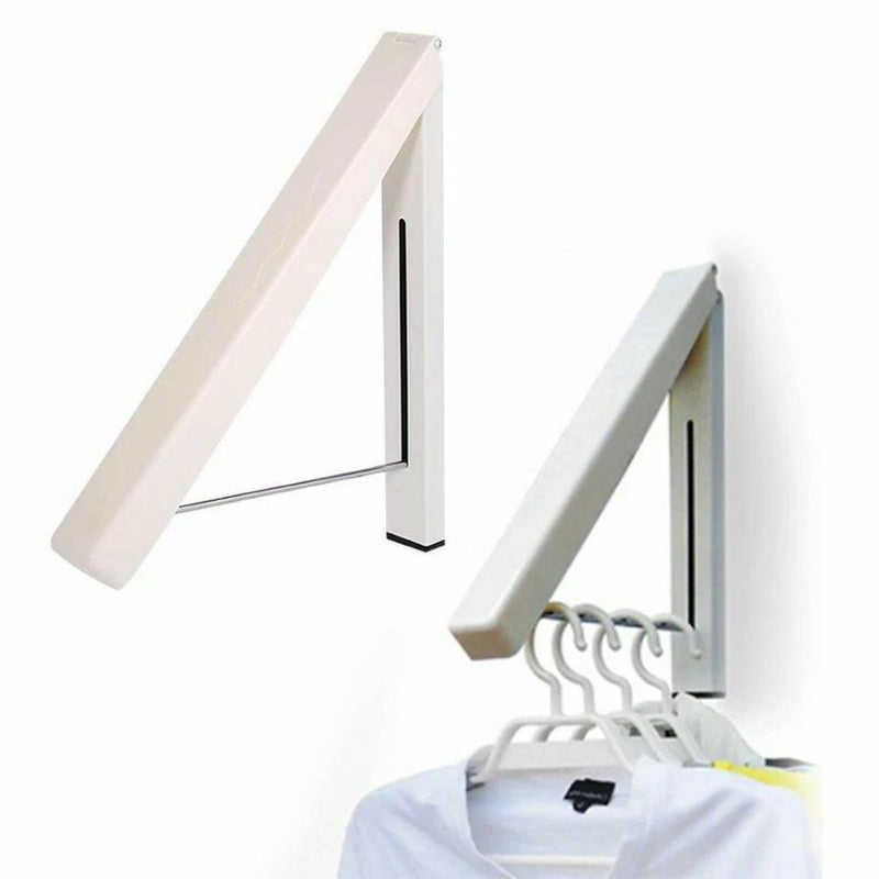 Wall Mountable Hidden Type Plastic Clothes Hanger Drying Rack Stand - Cupindy