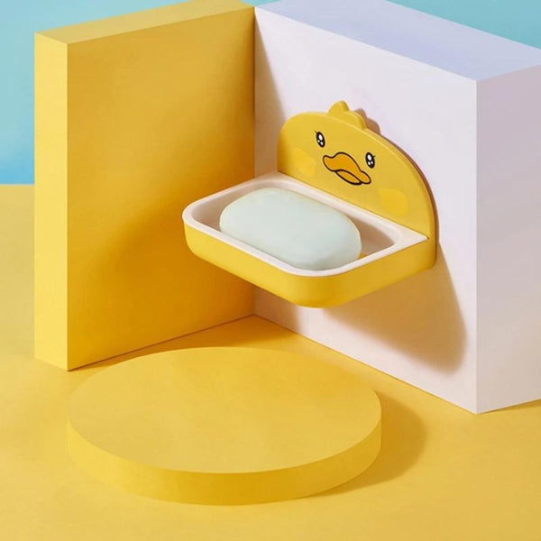Wall-mounted Yellow Duck Soap Holder Double Layers - Cupindy