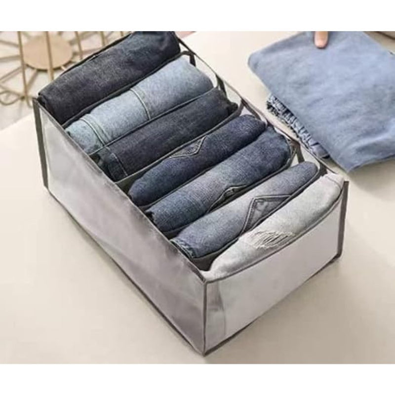 Wardrobe Clothes Organizer, Jeans Compartment Storage Box - Cupindy