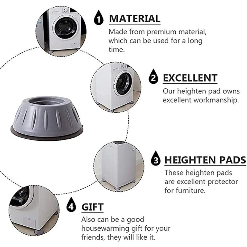 Washer Dryer Anti Vibration Pads with Suction Cup Feet 4 Pieces - Cupindy