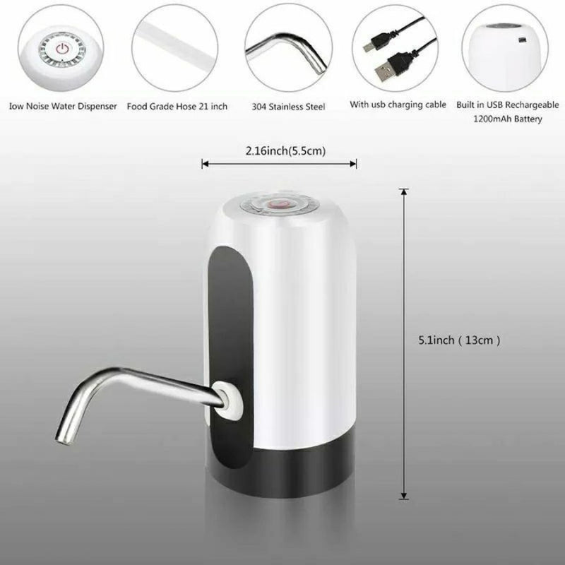 Water Bottle Pump & Dispenser 5 Gallon USB Charging - Cupindy