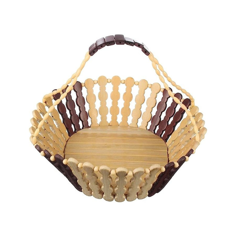Wood Bread Basket with Handle - Cupindy
