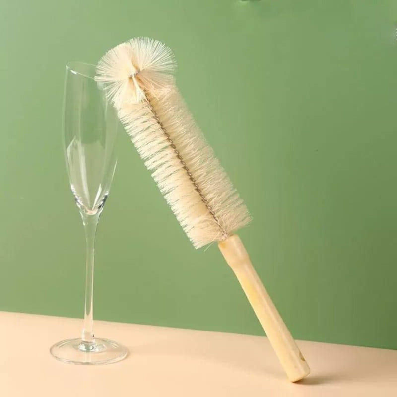 Wooden Brush Cup and Glass Bottle - Cupindy