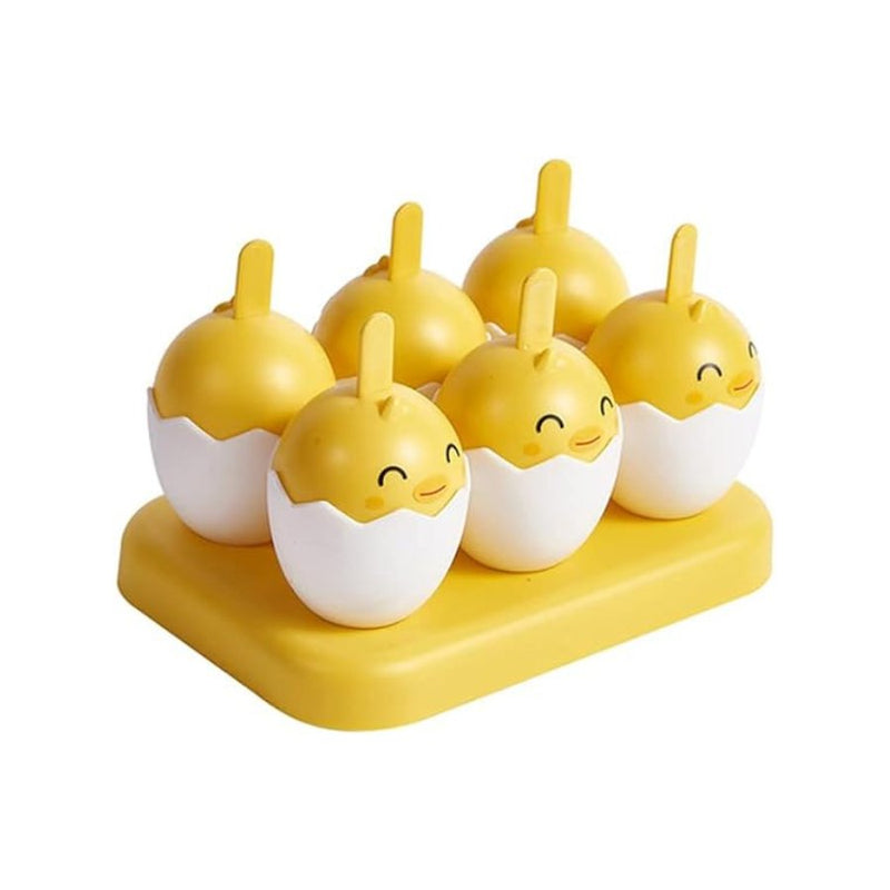 Yellow Duck 6 Grid Cute Chicken Popsicle Ice Cream Mold - Cupindy