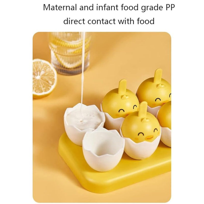 Yellow Duck 6 Grid Cute Chicken Popsicle Ice Cream Mold - Cupindy