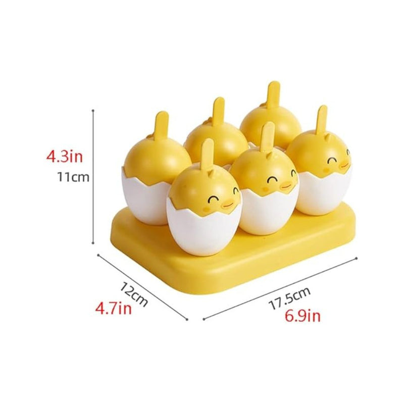 Yellow Duck 6 Grid Cute Chicken Popsicle Ice Cream Mold - Cupindy