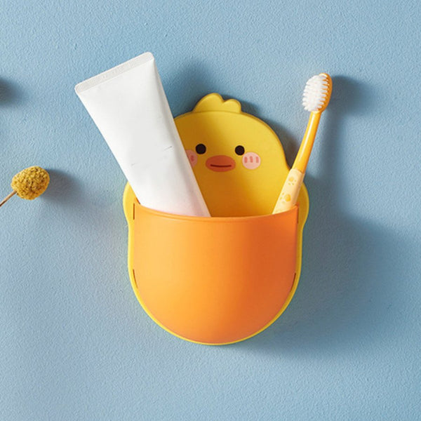 Yellow Duck Multifunctional Wall Mounted Cartoon Toothpaste Holder - Cupindy