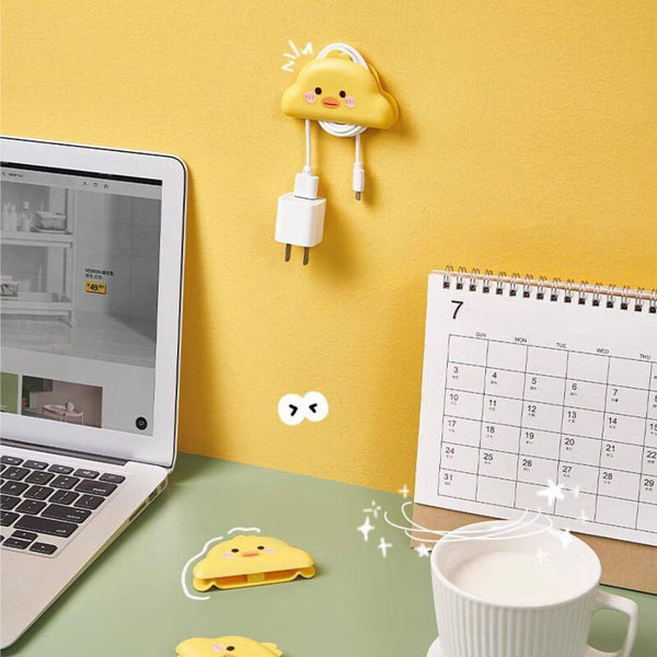 Yellow Fun Cable Clips, Cute Cable Holder - 4 Pieces - Cupindy